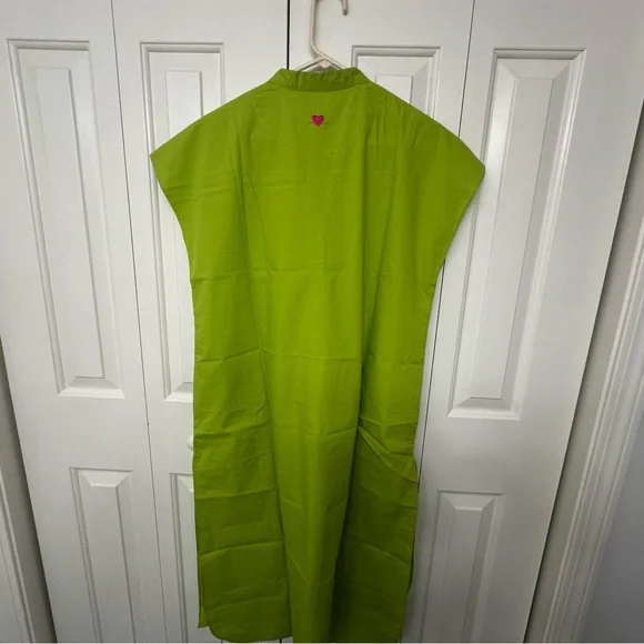 Sale‼️Nicobar Apple Green Sleeveless Button-Up Dress with side pockets size 2XL - Picture 7 of 12